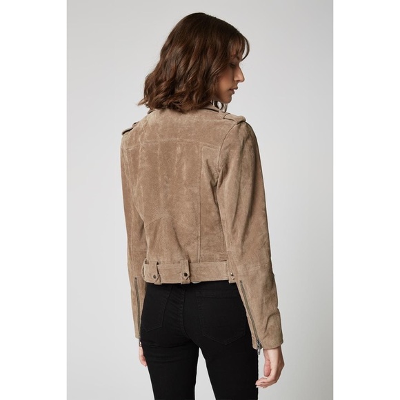 Blank NYC 100% Suede Leather Moto Biker Tan Jacket S - Picture 3 of 14